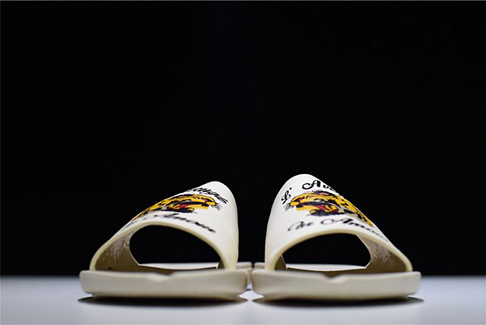 G*u*i leather slide sandal white with tiger womens 1k969e 3f7u f0089