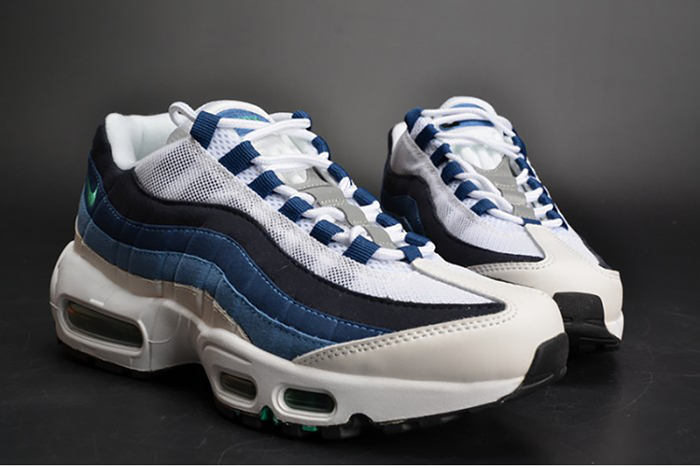 Nike mens AIR MAX 95 OG "SLATE" white/ blue 554970-131