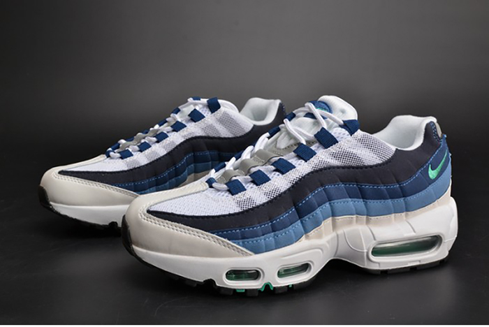 Nike mens AIR MAX 95 OG "SLATE" white/ blue 554970-131