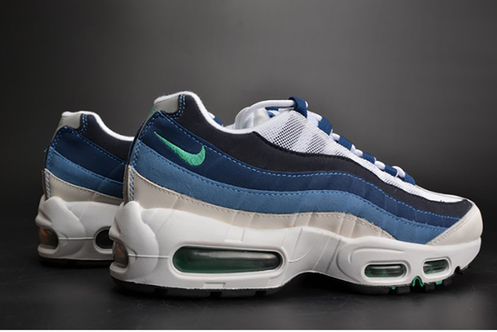 Nike mens AIR MAX 95 OG "SLATE" white/ blue 554970-131