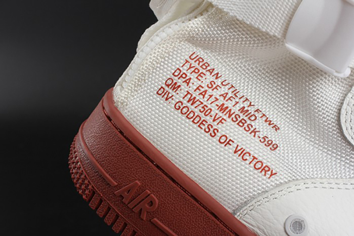 NIKE SF AIR FORCE 1 MID "RED IVORY" WHITE MENS 917753-100