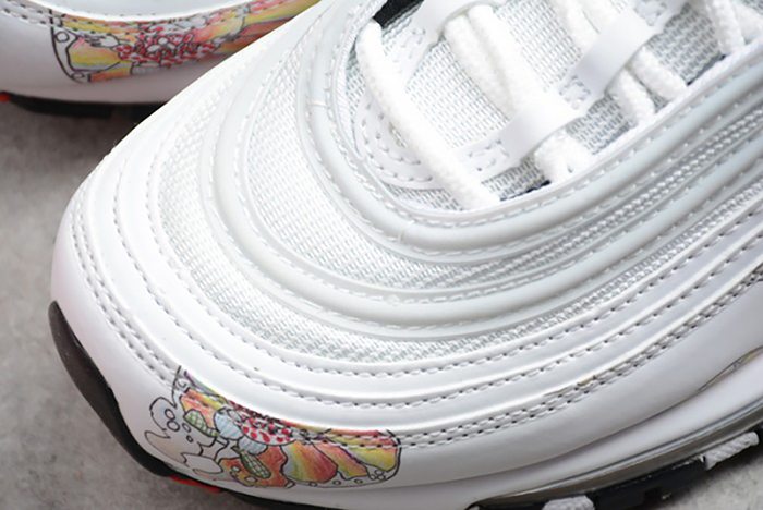 Nike womens Air Max 97 white-orange flower 921733-101