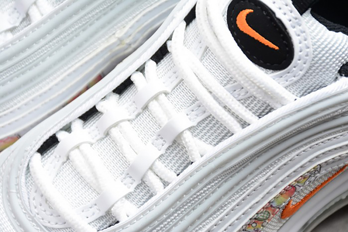 Nike womens Air Max 97 white-orange flower 921733-101