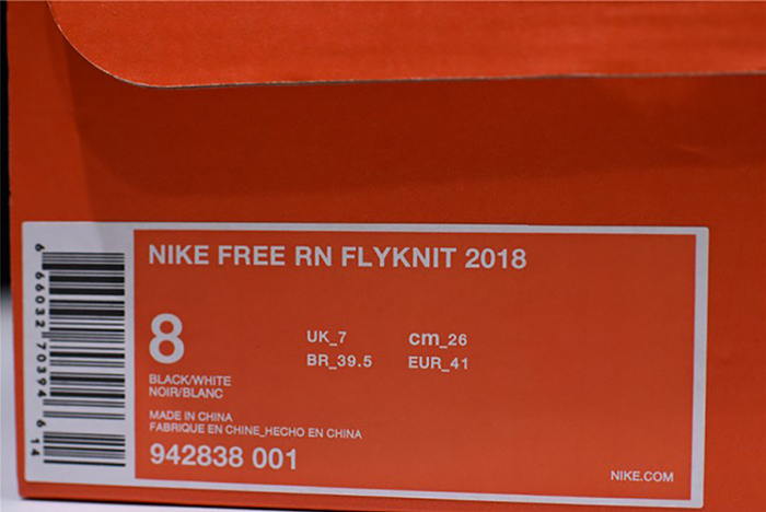 Nike free rn flyknit 2018 black 942838 001