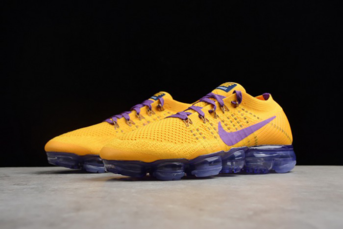 Nike Air VaporMax Flyknit 2018 Lemon Yellow/Purple mens AA3858-104