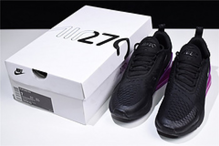 Nike womens  Air Max 270 black purple AH6789 016