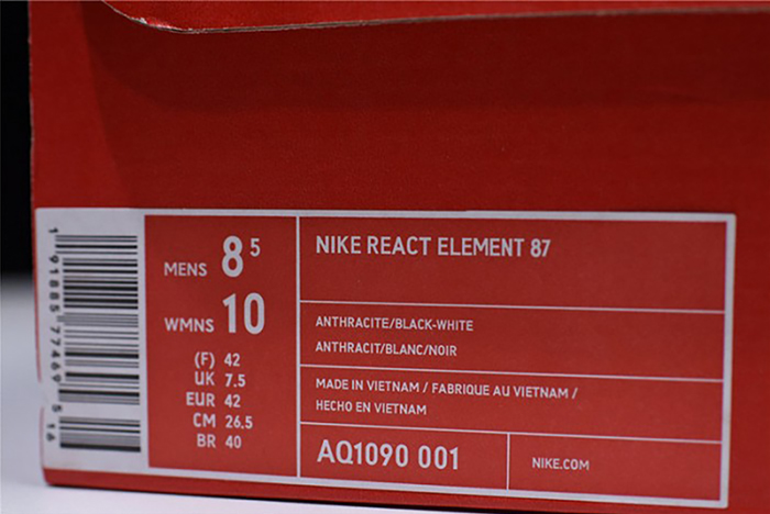 Nike React Element 87 Black White | AQ1090-001