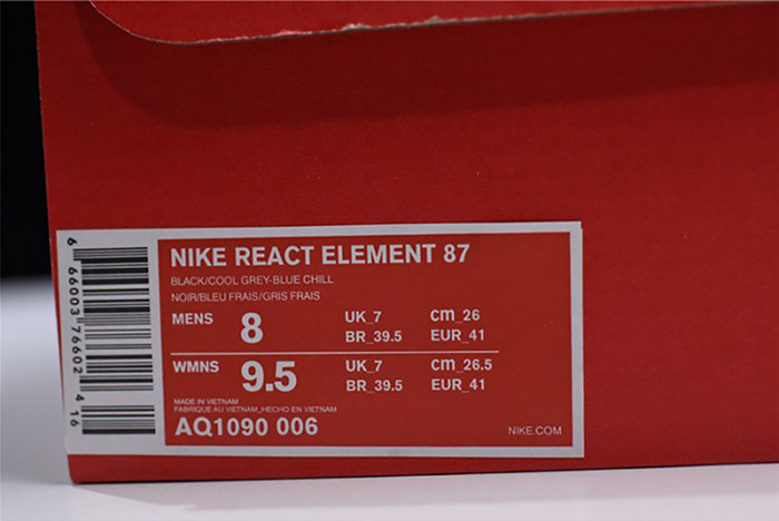 Nike React Element 87 Blue Chill Solar Red AQ1090-006