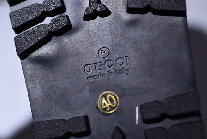 G*u*i leather slide sandal with gg logo mens