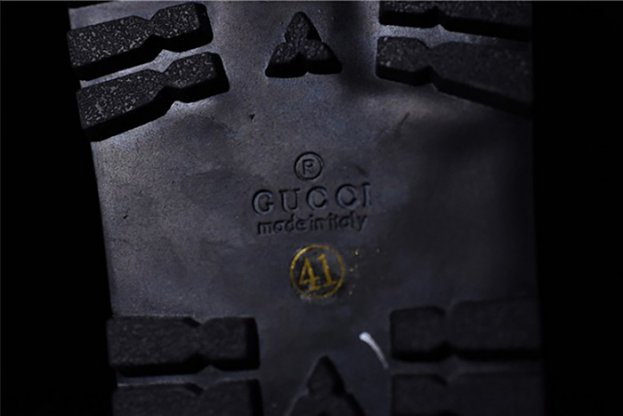 G*u*i leather slide sandal black with gg logo mens
