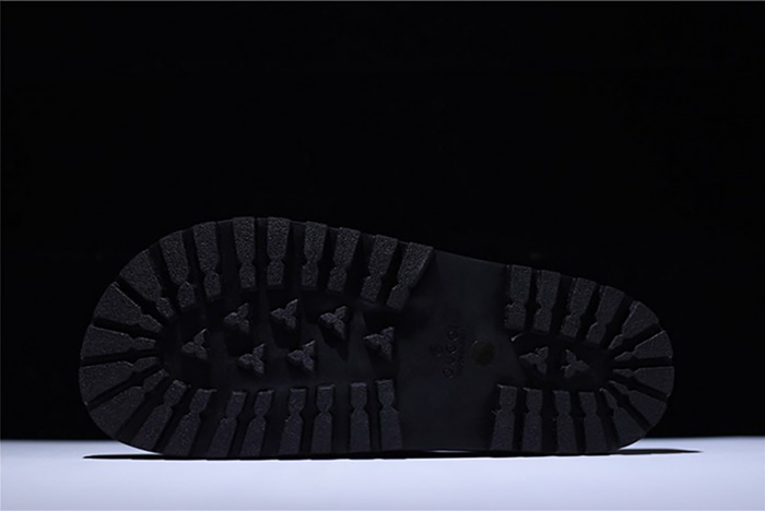 G*u*i leather slide sandal black with gg logo mens