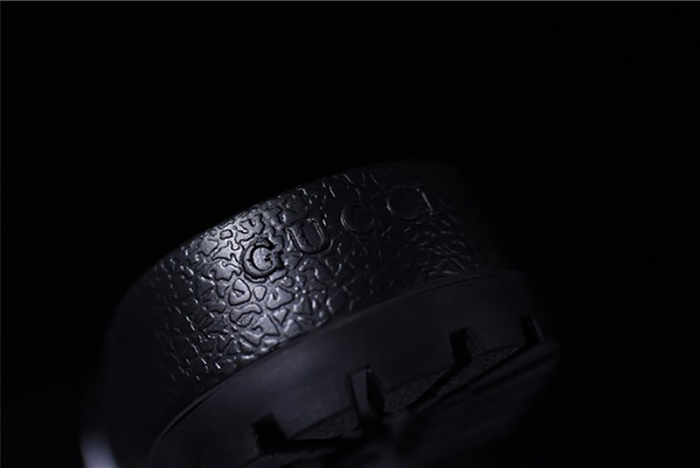 G*u*i leather slide sandal black with gg logo mens